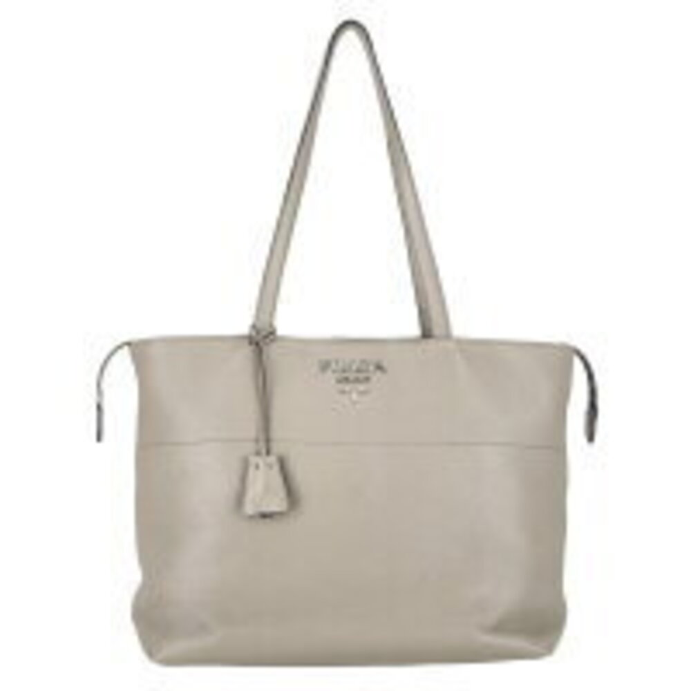 Prada Vitello Phenix leather shopping tote bag White